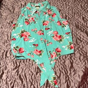 Copper Key Button Up Tank